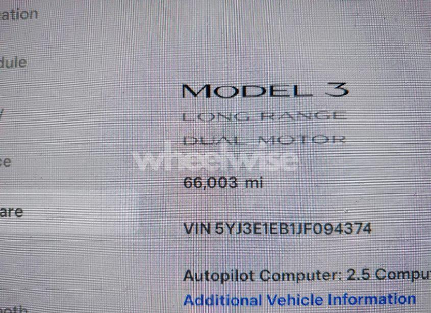 Photo 15 of 2018 Tesla Model 3 LONG RANGE/PERFORMANCE (VIN 5YJ3E1EB1JF094374)
