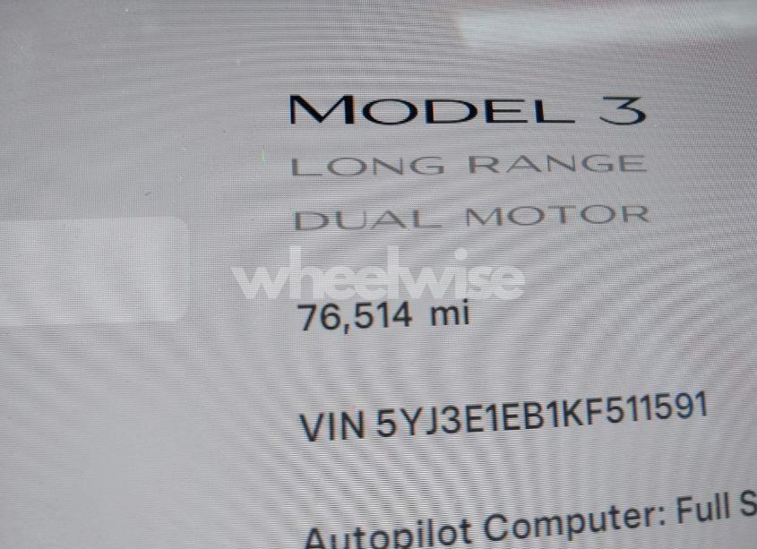 Photo 15 of 2019 Tesla Model 3 LONG RANGE/PERFORMANCE (VIN 5YJ3E1EB1KF511591)