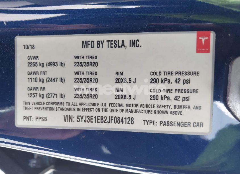 Photo 9 of 2018 Tesla Model 3 LONG RANGE/PERFORMANCE (VIN 5YJ3E1EB2JF084128)