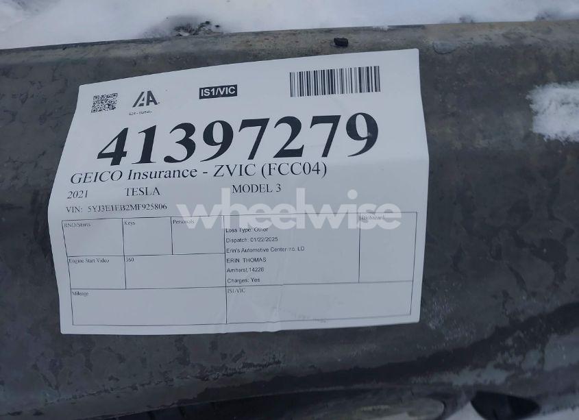 Photo 10 of 2021 Tesla Model 3 LONG RANGE DUAL MOTOR ALL-WHEEL DRIVE (VIN 5YJ3E1EB2MF925806)