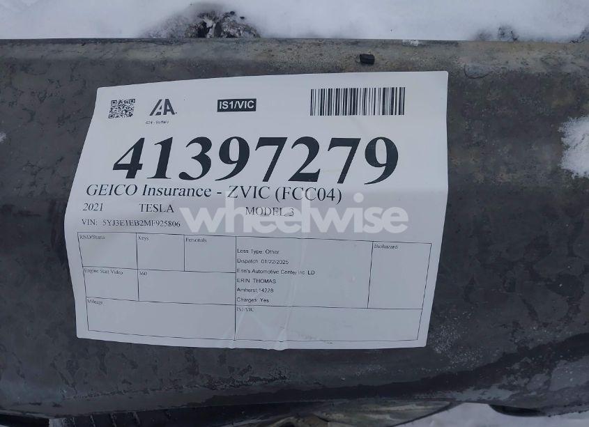 Photo 9 of 2021 Tesla Model 3 LONG RANGE DUAL MOTOR ALL-WHEEL DRIVE (VIN 5YJ3E1EB2MF925806)