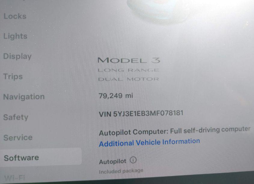 Photo 7 of 2021 Tesla Model 3 LONG RANGE DUAL MOTOR ALL-WHEEL DRIVE (VIN 5YJ3E1EB3MF078181)