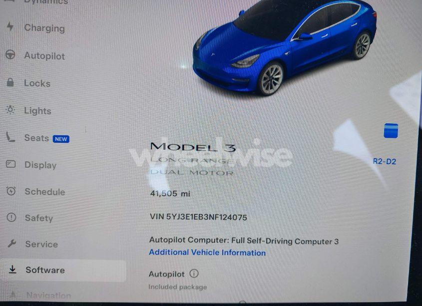 Photo 7 of 2022 Tesla Model 3 LONG RANGE DUAL MOTOR ALL-WHEEL DRIVE (VIN 5YJ3E1EB3NF124075)