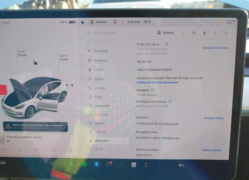 Photo 7 of 2022 Tesla Model 3 LONG RANGE DUAL MOTOR ALL-WHEEL DRIVE (VIN 5YJ3E1EB3NF136615)
