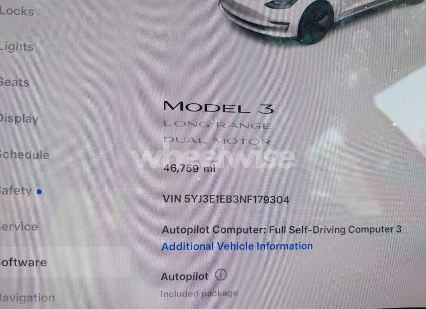 Photo 15 of 2022 Tesla Model 3 LONG RANGE DUAL MOTOR ALL-WHEEL DRIVE (VIN 5YJ3E1EB3NF179304)