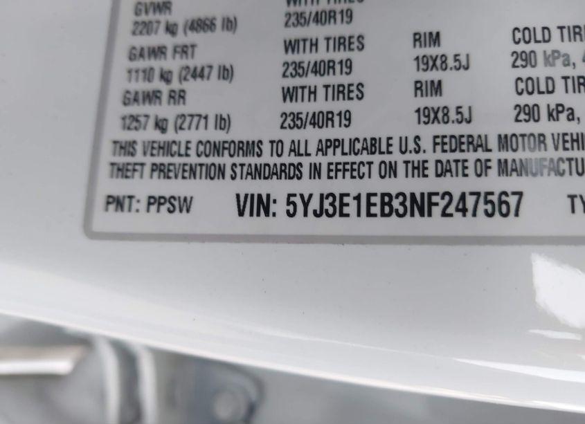 Photo 9 of 2022 Tesla Model 3 LONG RANGE DUAL MOTOR ALL-WHEEL DRIVE (VIN 5YJ3E1EB3NF247567)