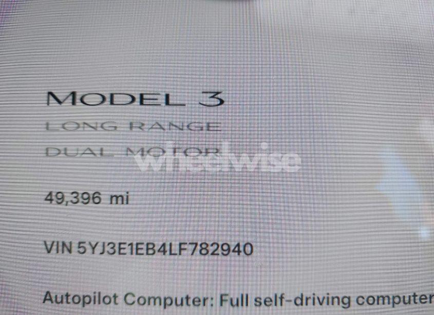 Photo 7 of 2020 Tesla Model 3 LONG RANGE DUAL MOTOR ALL-WHEEL DRIVE (VIN 5YJ3E1EB4LF782940)