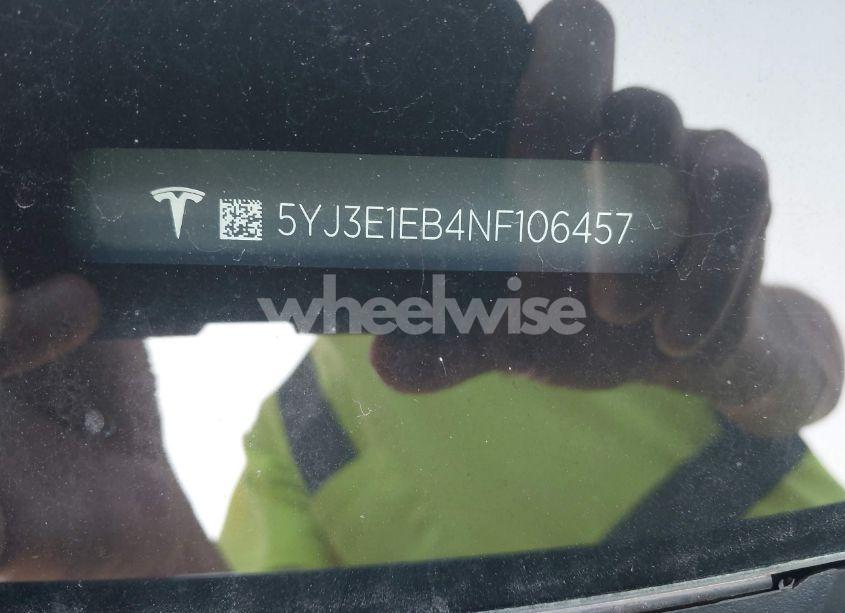 Photo 9 of 2022 Tesla Model 3 LONG RANGE DUAL MOTOR ALL-WHEEL DRIVE (VIN 5YJ3E1EB4NF106457)