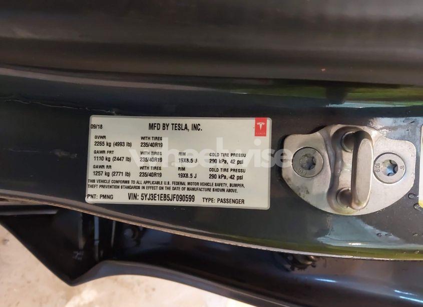 Photo 9 of 2018 Tesla Model 3 LONG RANGE/PERFORMANCE (VIN 5YJ3E1EB5JF090599)