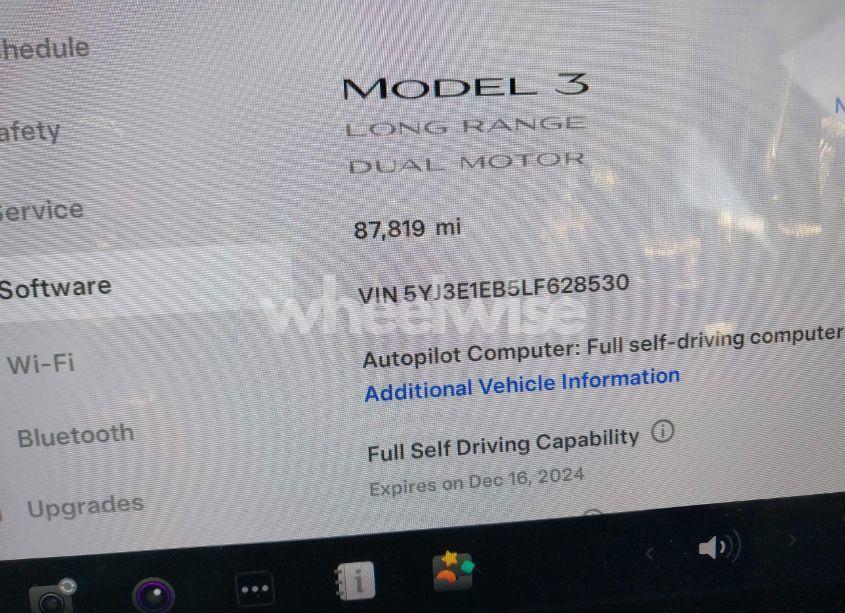 Photo 7 of 2020 Tesla Model 3 LONG RANGE DUAL MOTOR ALL-WHEEL DRIVE (VIN 5YJ3E1EB5LF628530)