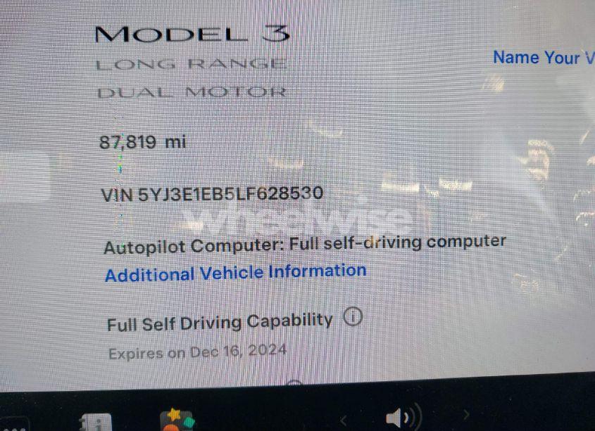 Photo 9 of 2020 Tesla Model 3 LONG RANGE DUAL MOTOR ALL-WHEEL DRIVE (VIN 5YJ3E1EB5LF628530)