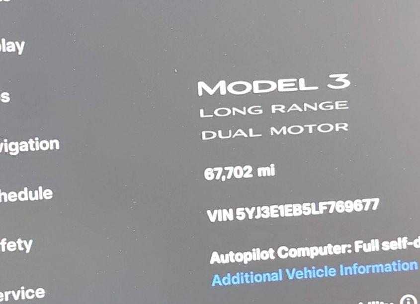 Photo 15 of 2020 Tesla Model 3 LONG RANGE DUAL MOTOR ALL-WHEEL DRIVE (VIN 5YJ3E1EB5LF769677)