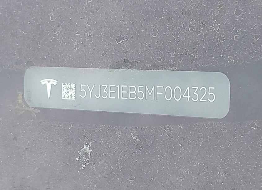 Photo 9 of 2021 Tesla Model 3 LONG RANGE DUAL MOTOR ALL-WHEEL DRIVE (VIN 5YJ3E1EB5MF004325)