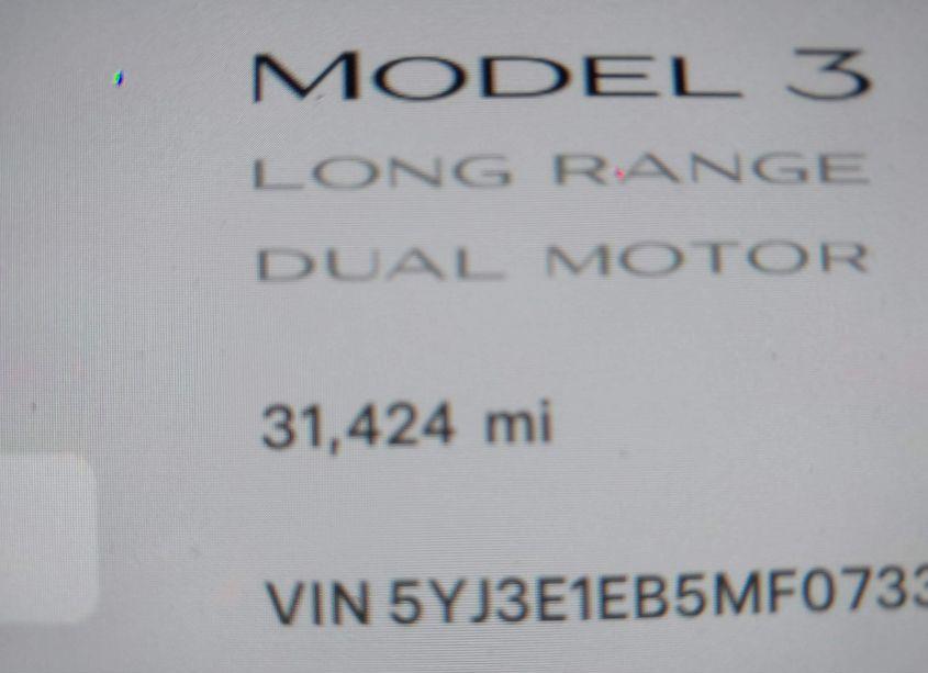 Photo 15 of 2021 Tesla Model 3 LONG RANGE DUAL MOTOR ALL-WHEEL DRIVE (VIN 5YJ3E1EB5MF073306)