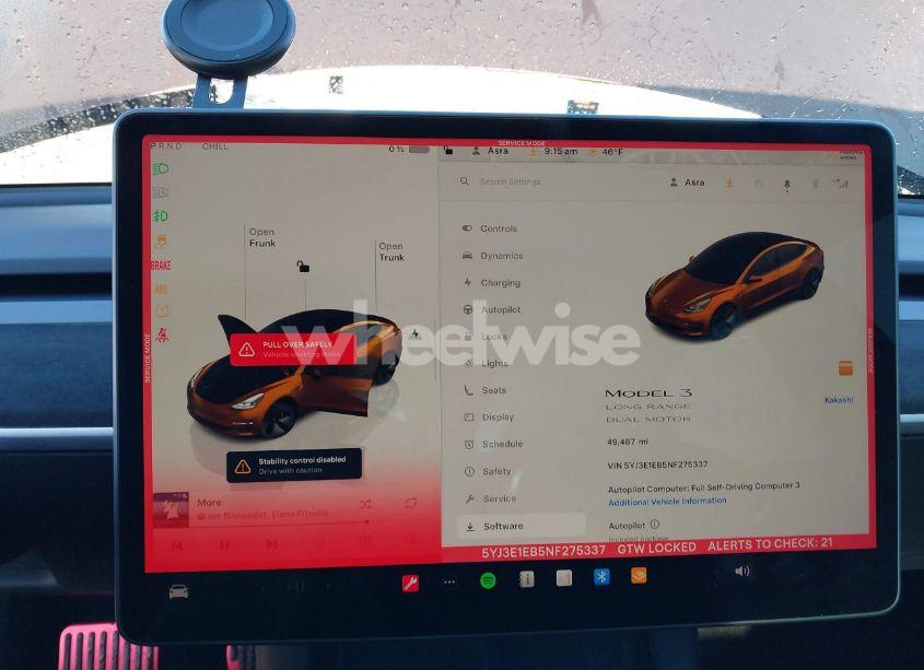 Photo 7 of 2022 Tesla Model 3 LONG RANGE DUAL MOTOR ALL-WHEEL DRIVE (VIN 5YJ3E1EB5NF275337)