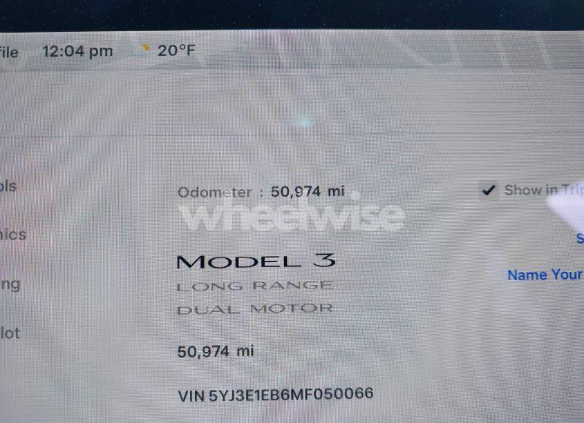 Photo 7 of 2021 Tesla Model 3 LONG RANGE DUAL MOTOR ALL-WHEEL DRIVE (VIN 5YJ3E1EB6MF050066)