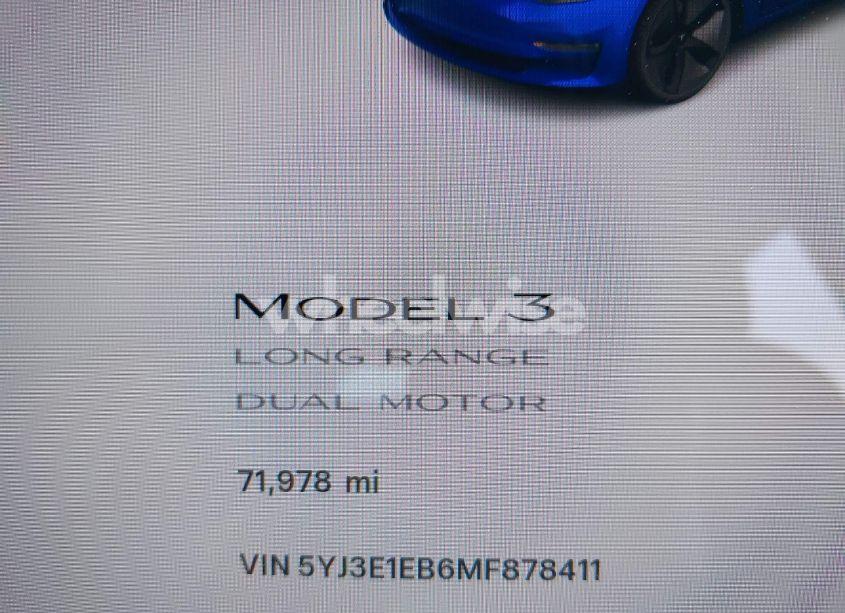 Photo 7 of 2021 Tesla Model 3 LONG RANGE DUAL MOTOR ALL-WHEEL DRIVE (VIN 5YJ3E1EB6MF878411)