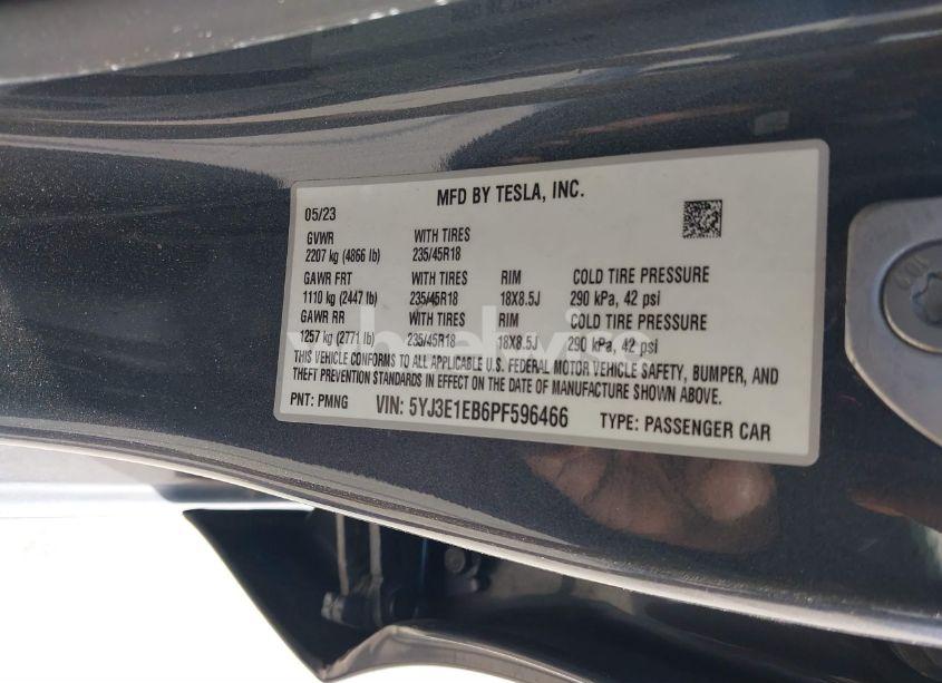 Photo 9 of 2023 Tesla Model 3 LONG RANGE DUAL MOTOR ALL-WHEEL DRIVE (VIN 5YJ3E1EB6PF596466)