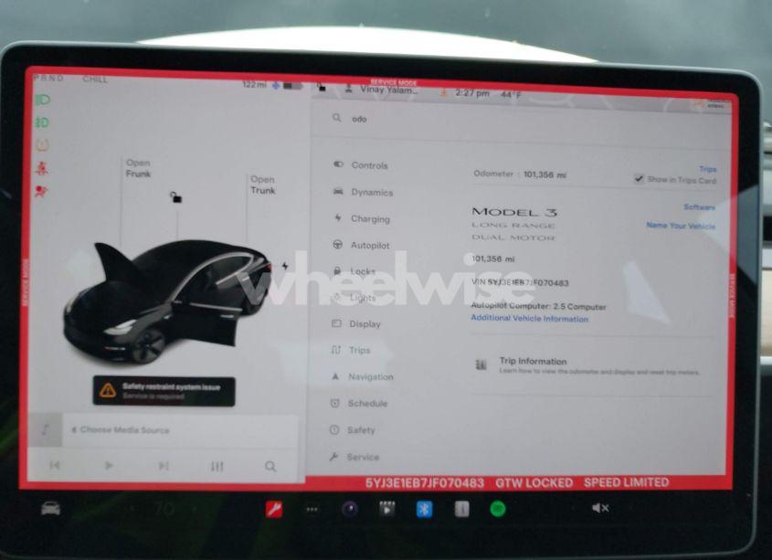 Photo 7 of 2018 Tesla Model 3 LONG RANGE/PERFORMANCE (VIN 5YJ3E1EB7JF070483)