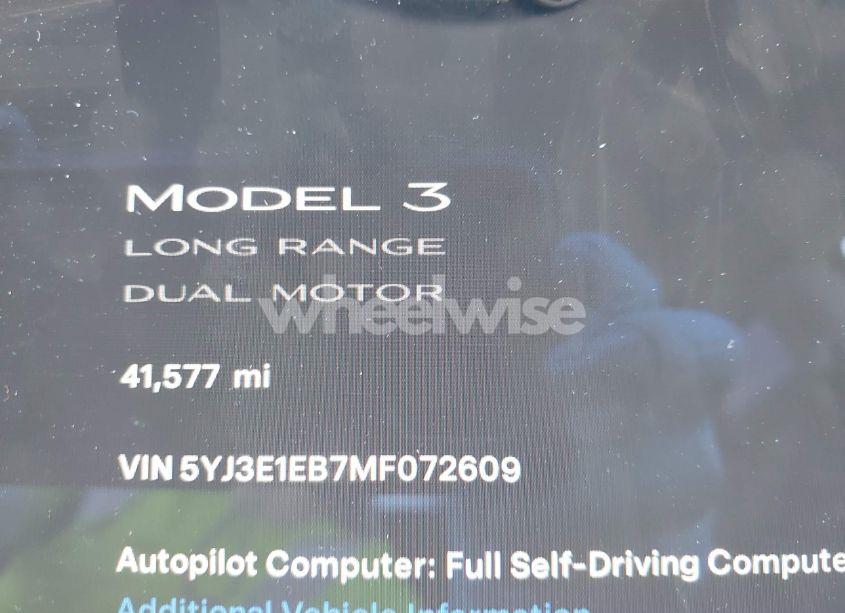 Photo 15 of 2021 Tesla Model 3 LONG RANGE DUAL MOTOR ALL-WHEEL DRIVE (VIN 5YJ3E1EB7MF072609)