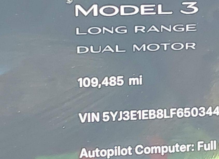 Photo 15 of 2020 Tesla Model 3 LONG RANGE DUAL MOTOR ALL-WHEEL DRIVE (VIN 5YJ3E1EB8LF650344)