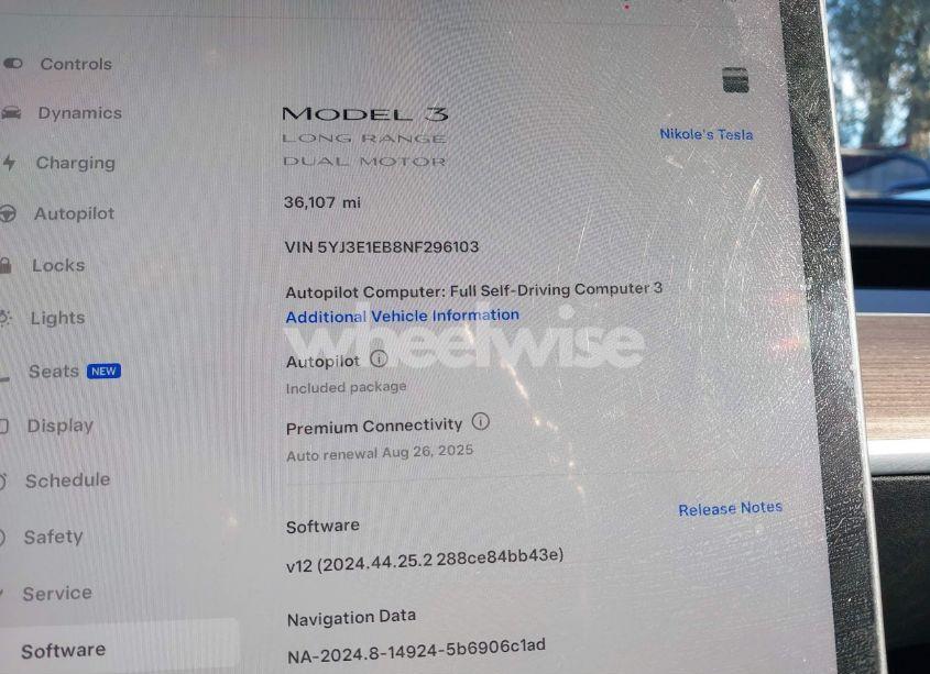 Photo 7 of 2022 Tesla Model 3 LONG RANGE DUAL MOTOR ALL-WHEEL DRIVE (VIN 5YJ3E1EB8NF296103)