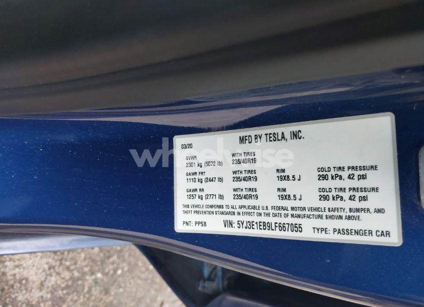 Photo 9 of 2020 Tesla Model 3 LONG RANGE DUAL MOTOR ALL-WHEEL DRIVE (VIN 5YJ3E1EB9LF667055)