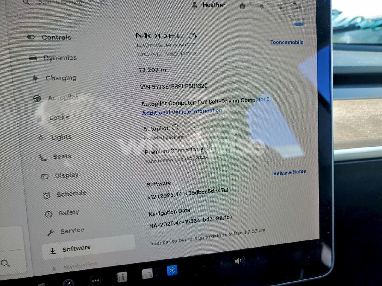 Photo 9 of 2020 TESLA MODEL 3 (VIN 5YJ3E1EB9LF801322)