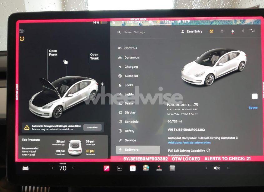 Photo 7 of 2021 Tesla Model 3 LONG RANGE DUAL MOTOR ALL-WHEEL DRIVE (VIN 5YJ3E1EB9MF903382)