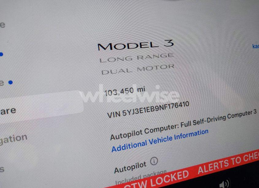 Photo 15 of 2022 Tesla Model 3 LONG RANGE DUAL MOTOR ALL-WHEEL DRIVE (VIN 5YJ3E1EB9NF176410)