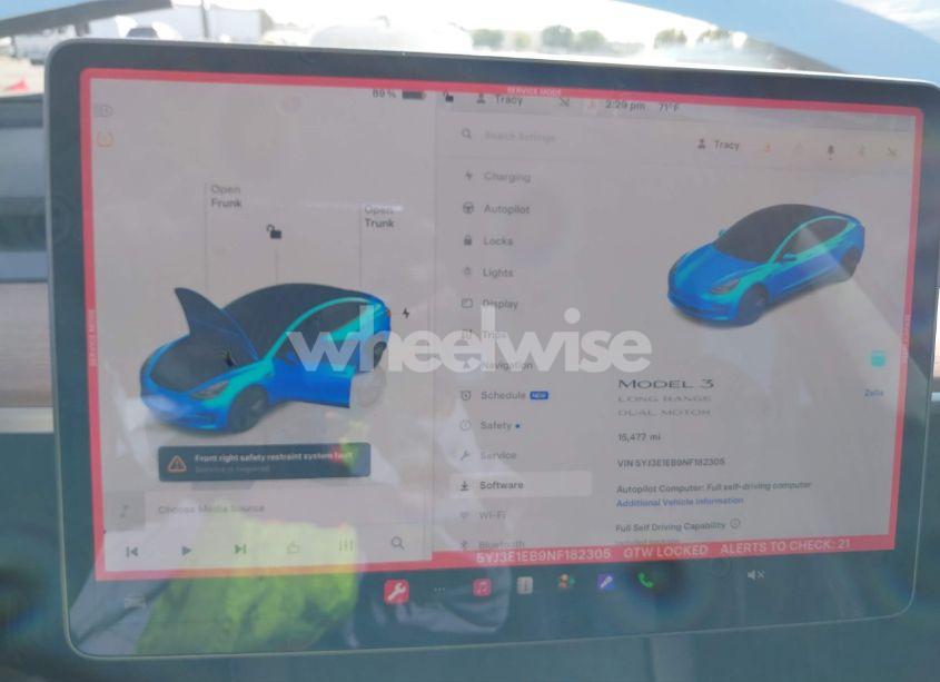 Photo 18 of 2022 Tesla Model 3 LONG RANGE DUAL MOTOR ALL-WHEEL DRIVE (VIN 5YJ3E1EB9NF182305)