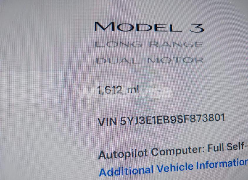 Photo 15 of 2025 Tesla Model 3 LONG RANGE ALL-WHEEL DRIVE (VIN 5YJ3E1EB9SF873801)