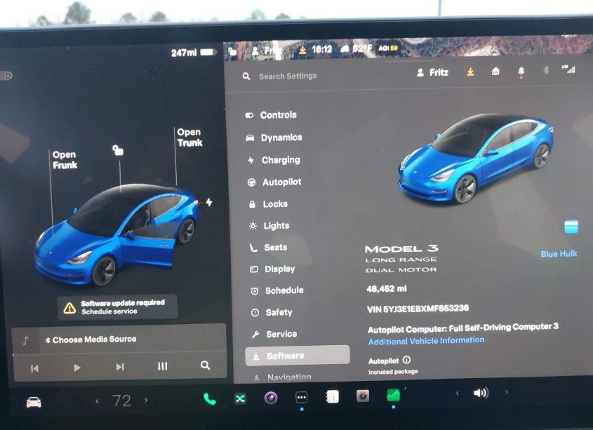 Photo 7 of 2021 Tesla Model 3 LONG RANGE DUAL MOTOR ALL-WHEEL DRIVE (VIN 5YJ3E1EBXMF853236)