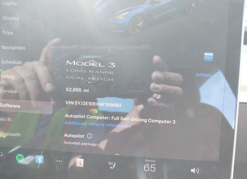 Photo 7 of 2022 Tesla Model 3 LONG RANGE DUAL MOTOR ALL-WHEEL DRIVE (VIN 5YJ3E1EBXNF189683)