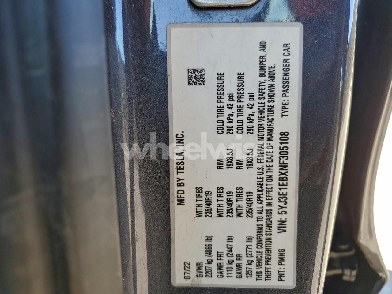 Photo 12 of 2022 TESLA MODEL 3 (VIN 5YJ3E1EBXNF305108)