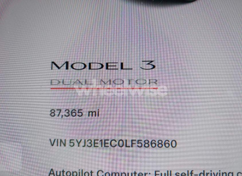Photo 7 of 2020 Tesla Model 3 PERFORMANCE DUAL MOTOR ALL-WHEEL DRIVE (VIN 5YJ3E1EC0LF586860)