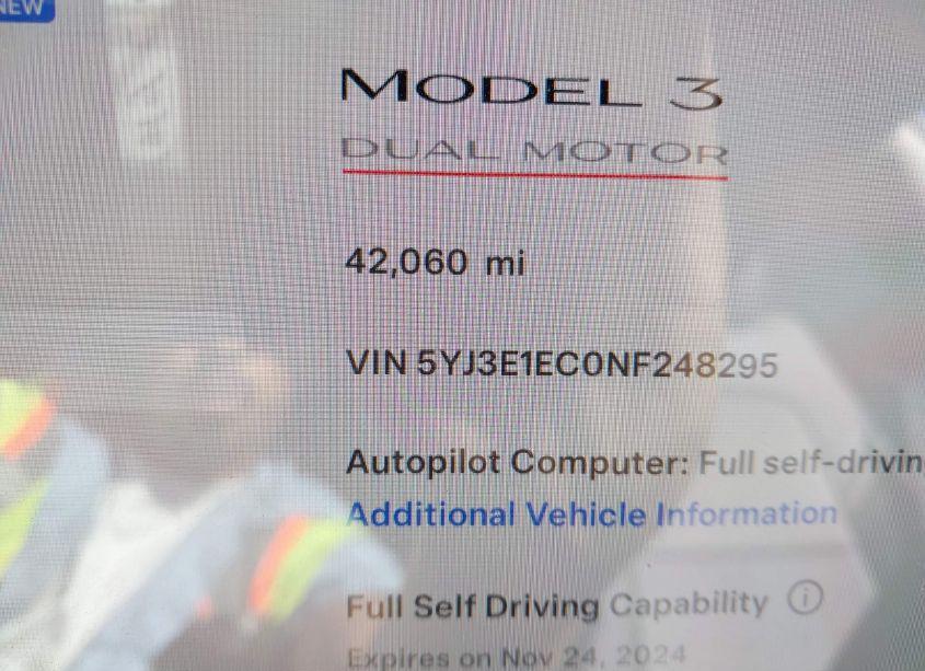Photo 14 of 2022 Tesla Model 3 PERFORMANCE DUAL MOTOR ALL-WHEEL DRIVE (VIN 5YJ3E1EC0NF248295)