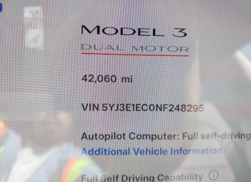 Photo 7 of 2022 Tesla Model 3 PERFORMANCE DUAL MOTOR ALL-WHEEL DRIVE (VIN 5YJ3E1EC0NF248295)