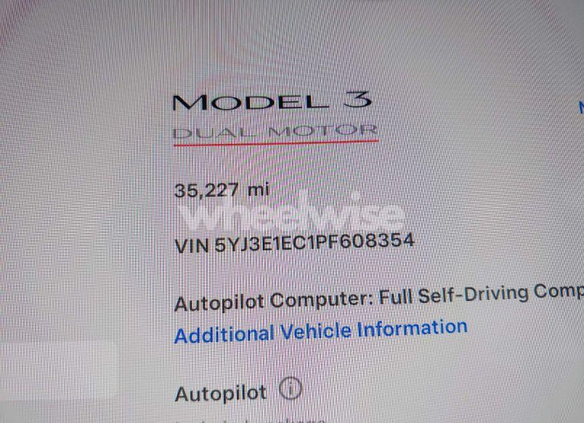 Photo 14 of 2023 Tesla Model 3 PERFORMANCE DUAL MOTOR ALL-WHEEL DRIVE (VIN 5YJ3E1EC1PF608354)