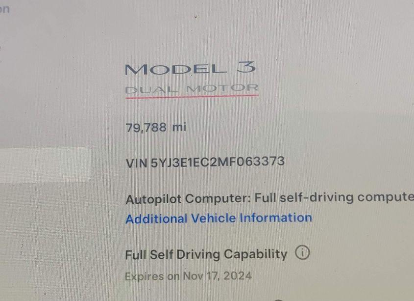 Photo 16 of 2021 Tesla Model 3 PERFORMANCE DUAL MOTOR ALL-WHEEL DRIVE (VIN 5YJ3E1EC2MF063373)