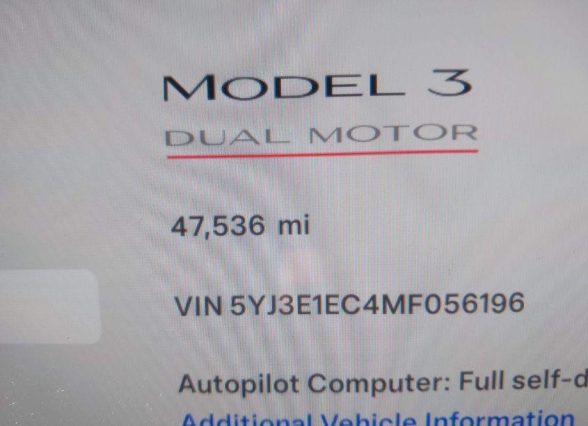 Photo 16 of 2021 Tesla Model 3 PERFORMANCE DUAL MOTOR ALL-WHEEL DRIVE (VIN 5YJ3E1EC4MF056196)