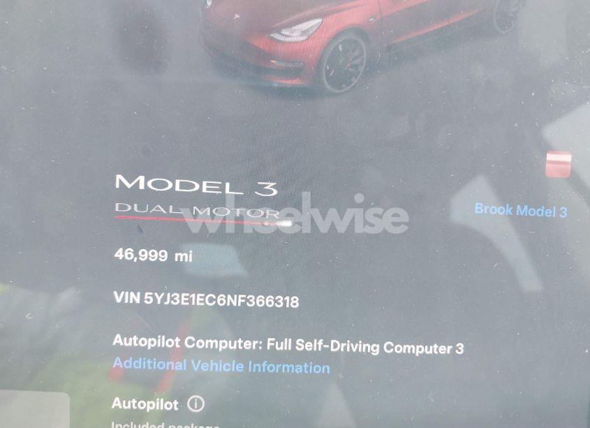 Photo 7 of 2022 Tesla Model 3 PERFORMANCE DUAL MOTOR ALL-WHEEL DRIVE (VIN 5YJ3E1EC6NF366318)