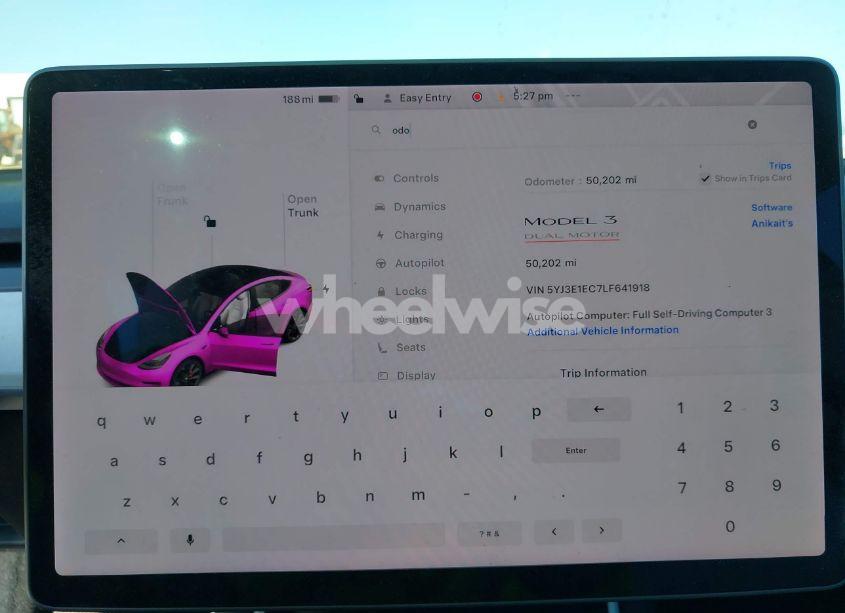 Photo 7 of 2020 Tesla Model 3 PERFORMANCE DUAL MOTOR ALL-WHEEL DRIVE (VIN 5YJ3E1EC7LF641918)