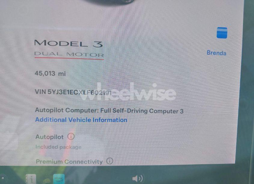 Photo 7 of 2020 Tesla Model 3 PERFORMANCE DUAL MOTOR ALL-WHEEL DRIVE (VIN 5YJ3E1ECXLF602191)