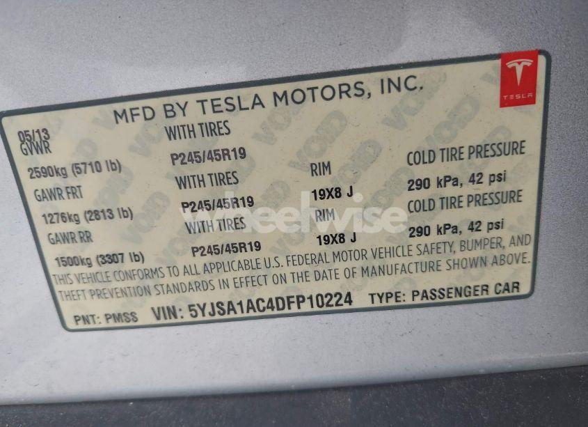 Photo 9 of 2013 Tesla Model S (VIN 5YJSA1AC4DFP10224)