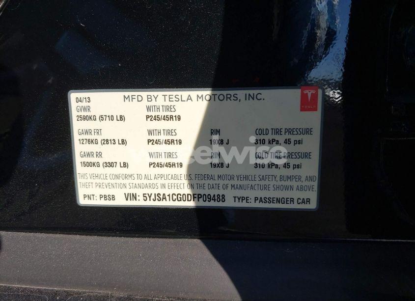 Photo 9 of 2013 Tesla Model S (VIN 5YJSA1CG0DFP09488)