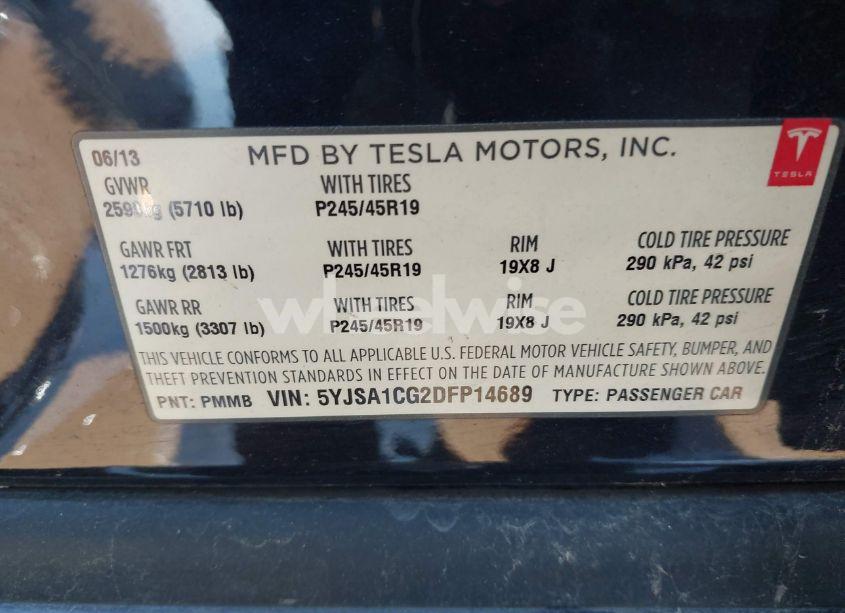 Photo 9 of 2013 Tesla Model S (VIN 5YJSA1CG2DFP14689)