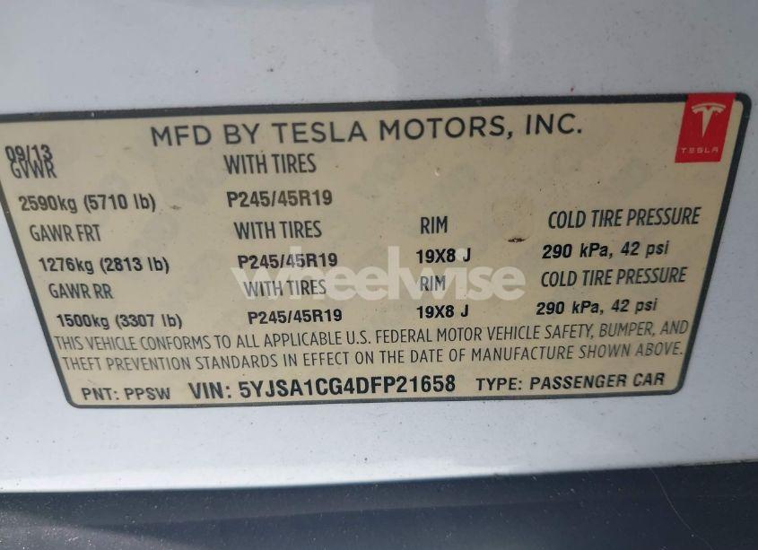Photo 9 of 2013 Tesla Model S (VIN 5YJSA1CG4DFP21658)