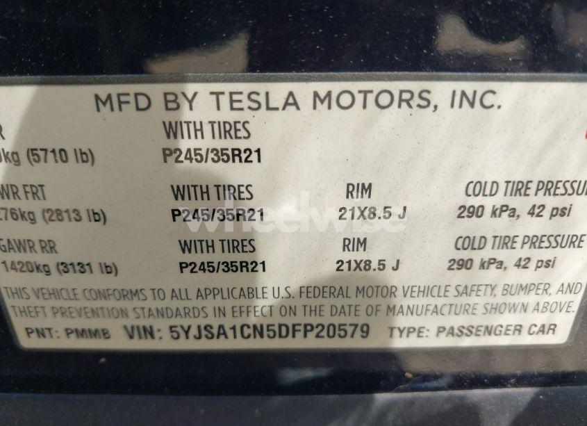 Photo 9 of 2013 Tesla Model S (VIN 5YJSA1CN5DFP20579)