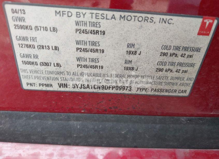 Photo 9 of 2013 Tesla Model S (VIN 5YJSA1CN9DFP09973)
